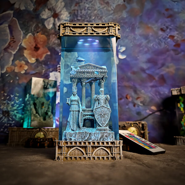 Greek Temple – Gothic Resin Lamp (No Clock Version)