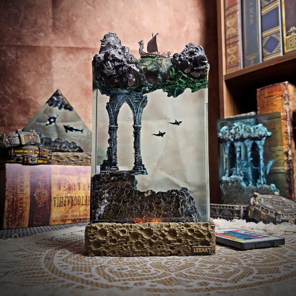 Ocean Viking Rectangle Resin Lamp