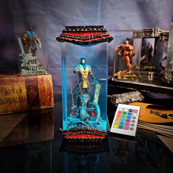 Black Dragon Resin Lamp – Scorpion & Sub-Zero