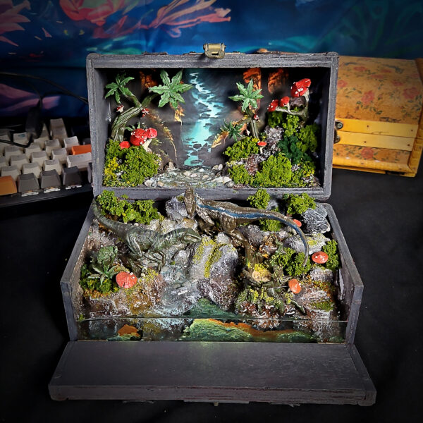 Handcrafted Raptor Resin Diorama Light Boxes